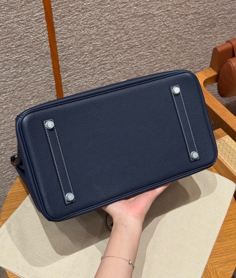 Сумка Hermes Birkin 35 Togo Blue Saphir/Cognac