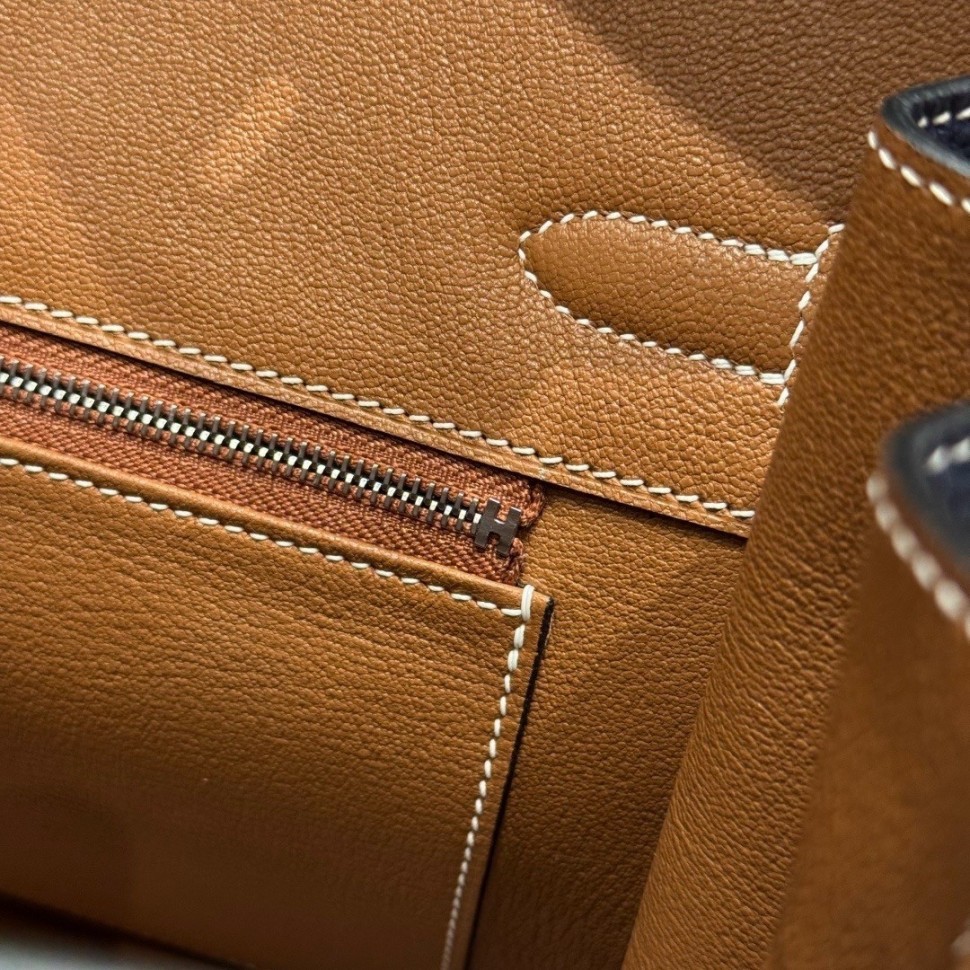 Сумка Hermes Birkin 35 Togo Blue Saphir/Cognac